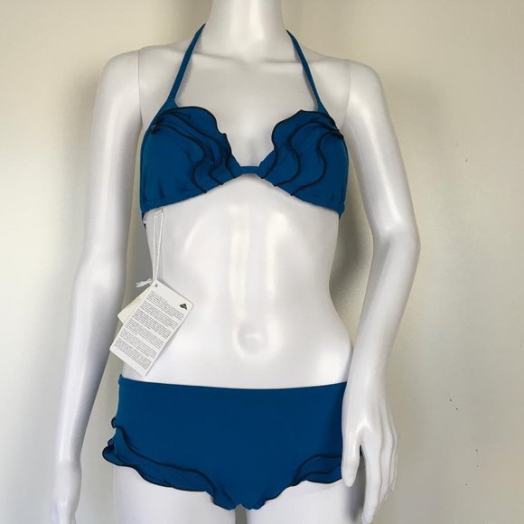 La Perla Woman Swinwear Ruffle Bikini Blue DM52